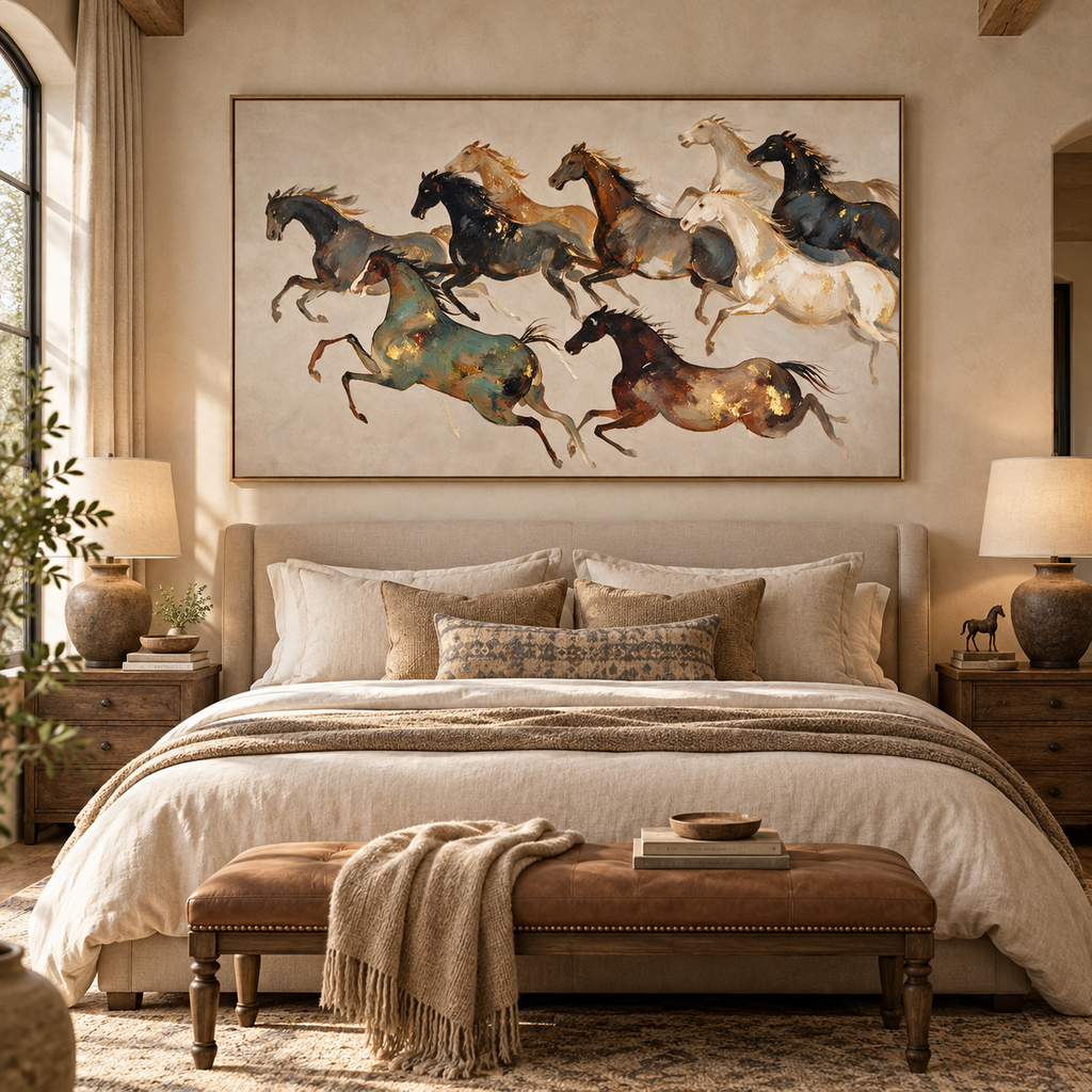 ARBYNART Americana Art | Nine Horses Mid-Gallop