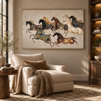 ARBYNART Americana Art | Nine Horses Mid-Gallop