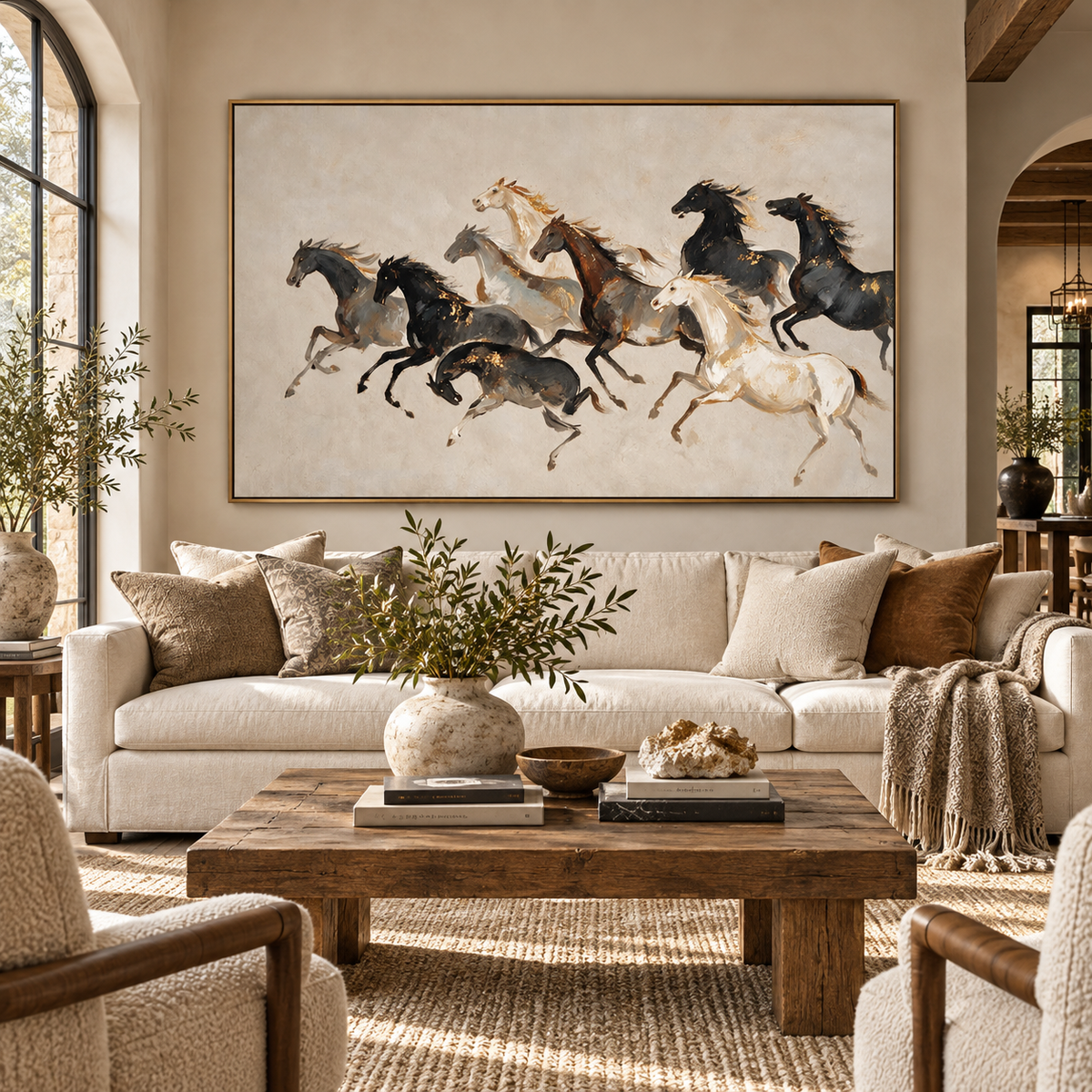 ARBYNART Americana Art | Nine Horses with Golden Flecks