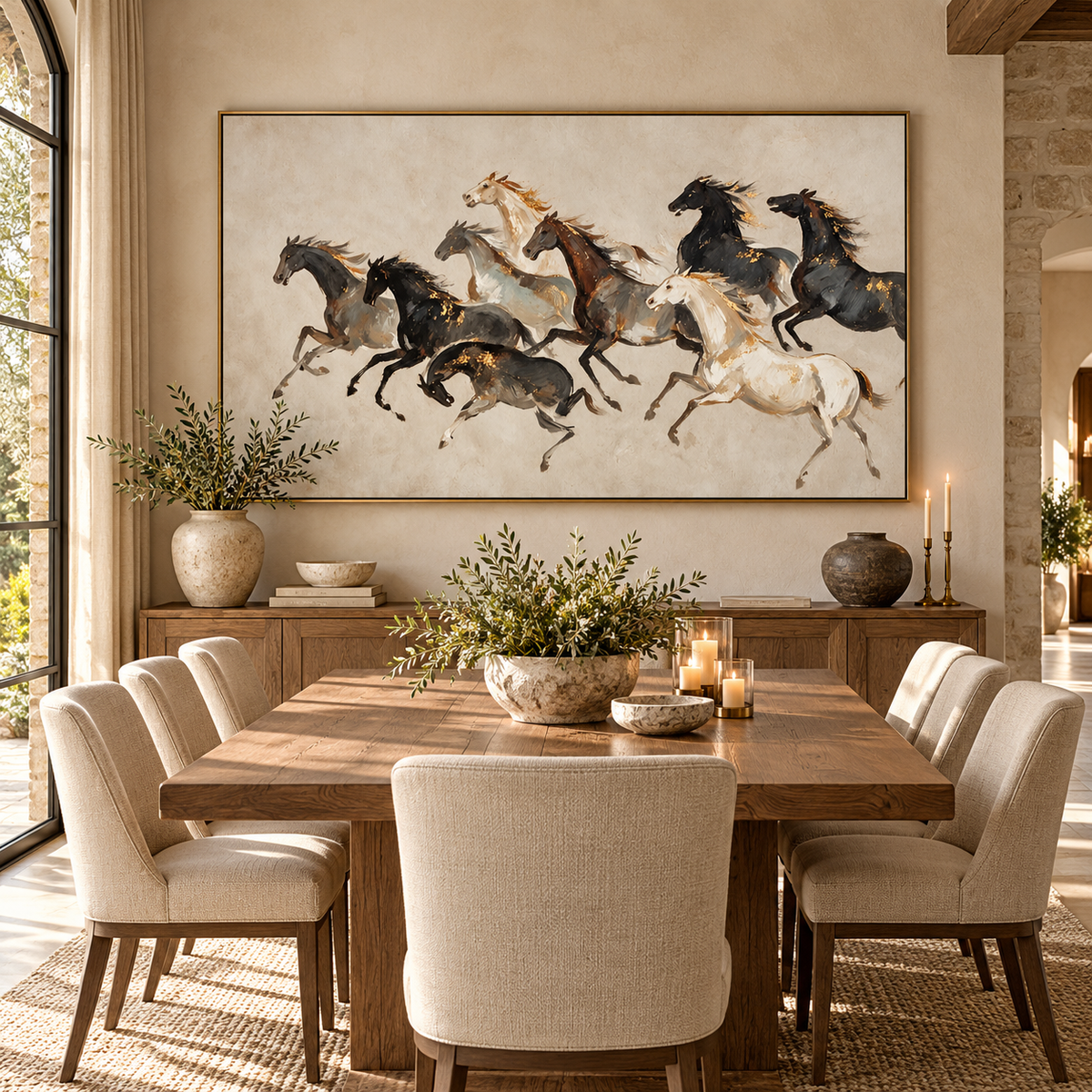 ARBYNART Americana Art | Nine Horses with Golden Flecks