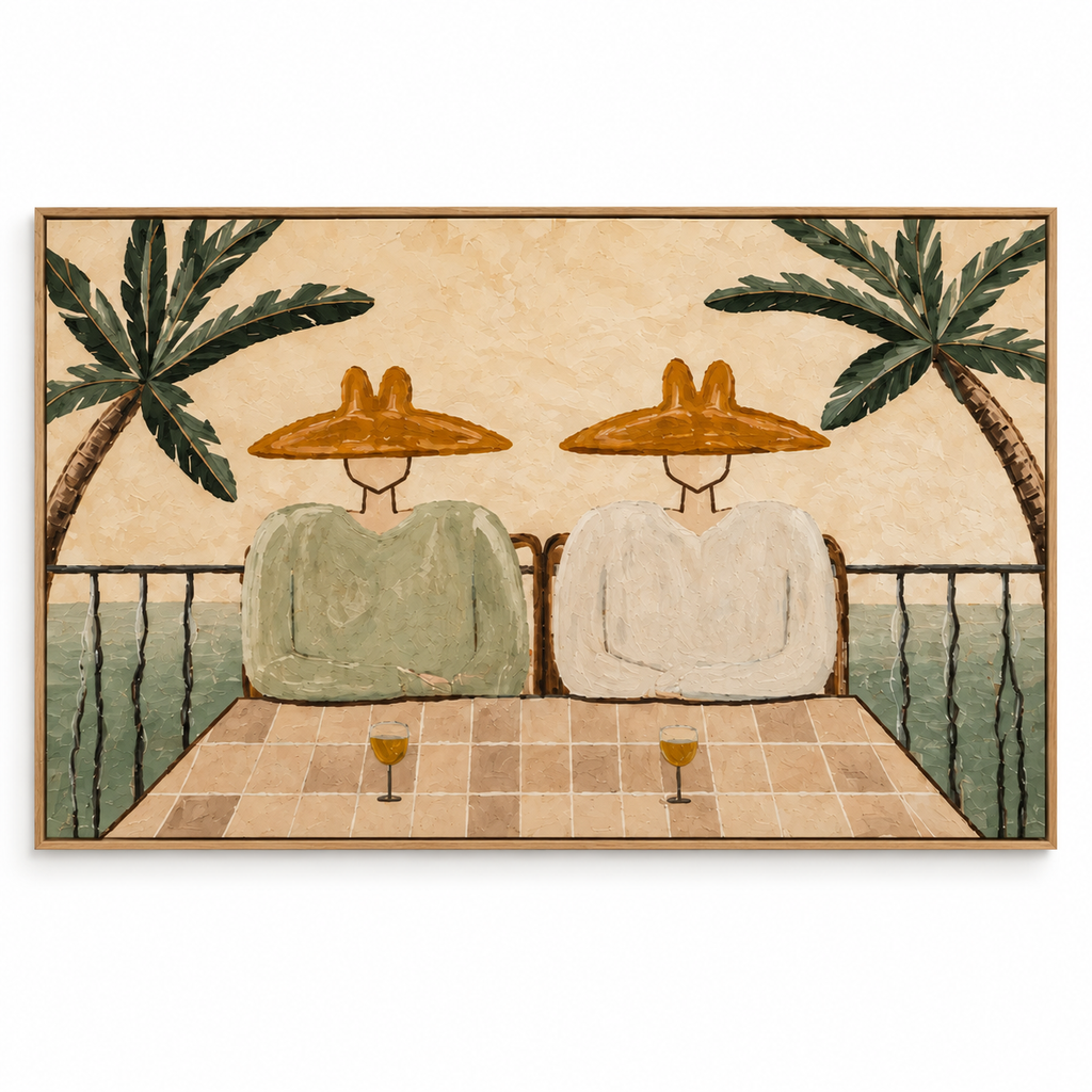 ARBYNART Vintage Americana Art | Ocean Balcony Repose