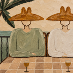 ARBYNART Vintage Americana Art | Ocean Balcony Repose