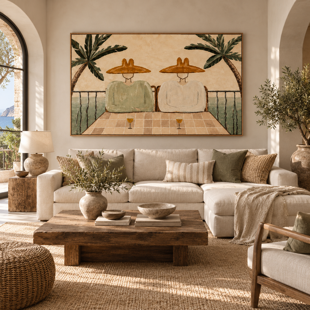 ARBYNART Vintage Americana Art | Ocean Balcony Repose