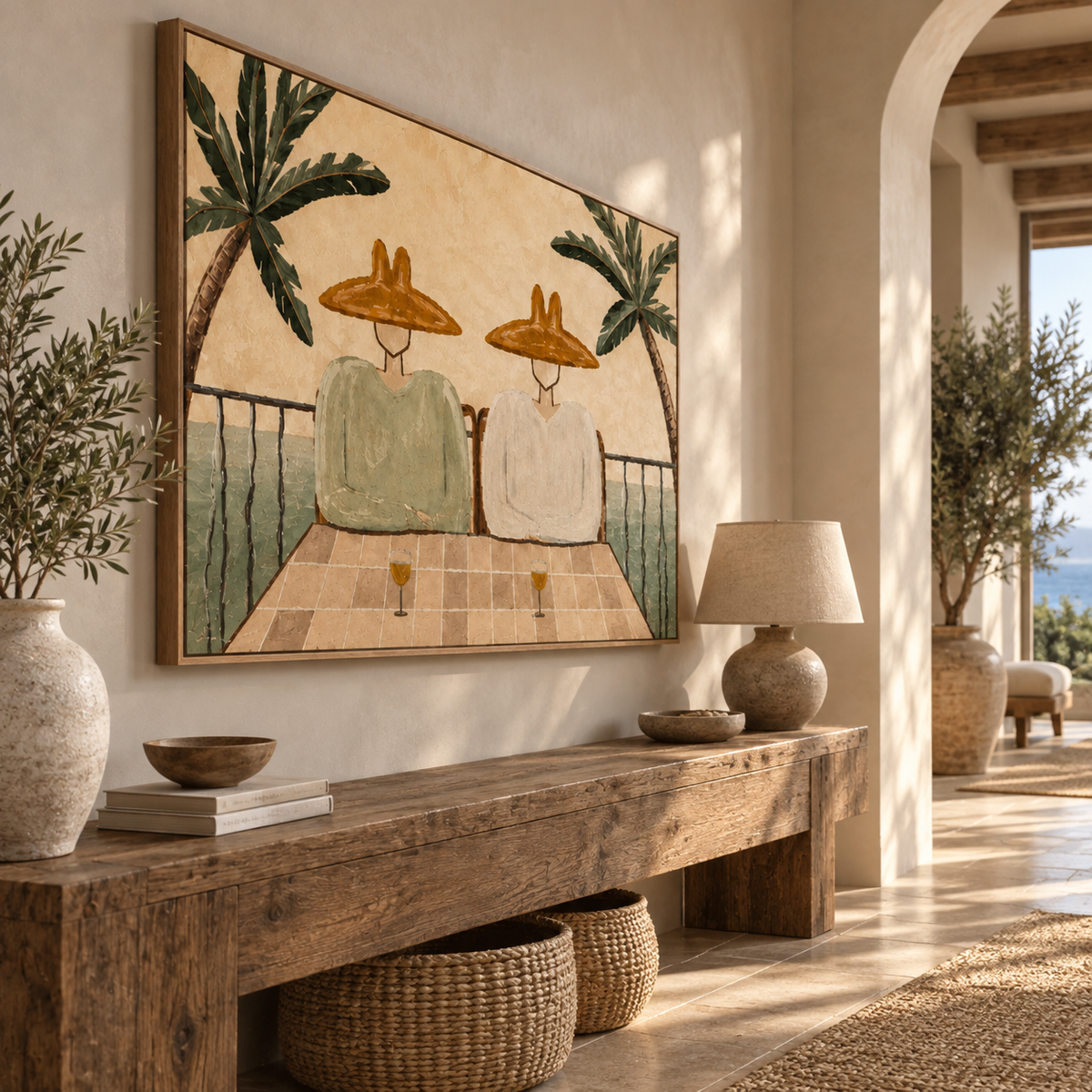 ARBYNART Vintage Americana Art | Ocean Balcony Repose