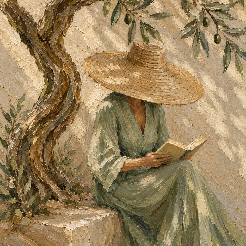 ARBYNART Vintage Americana Art | Olive Tree Reader