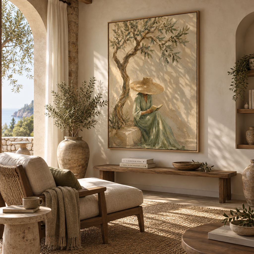 ARBYNART Vintage Americana Art | Olive Tree Reader