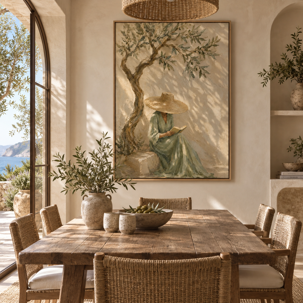 ARBYNART Vintage Americana Art | Olive Tree Reader
