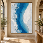 ARBYNART 3D Textured Art | One Swimmer in a Blue Channel