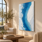 ARBYNART 3D Textured Art | One Swimmer in a Blue Channel