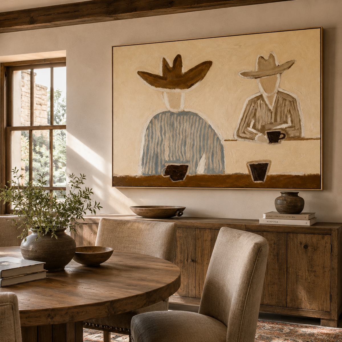 ARBYNART Vintage Americana Art | Over a Quiet Coffee Break
