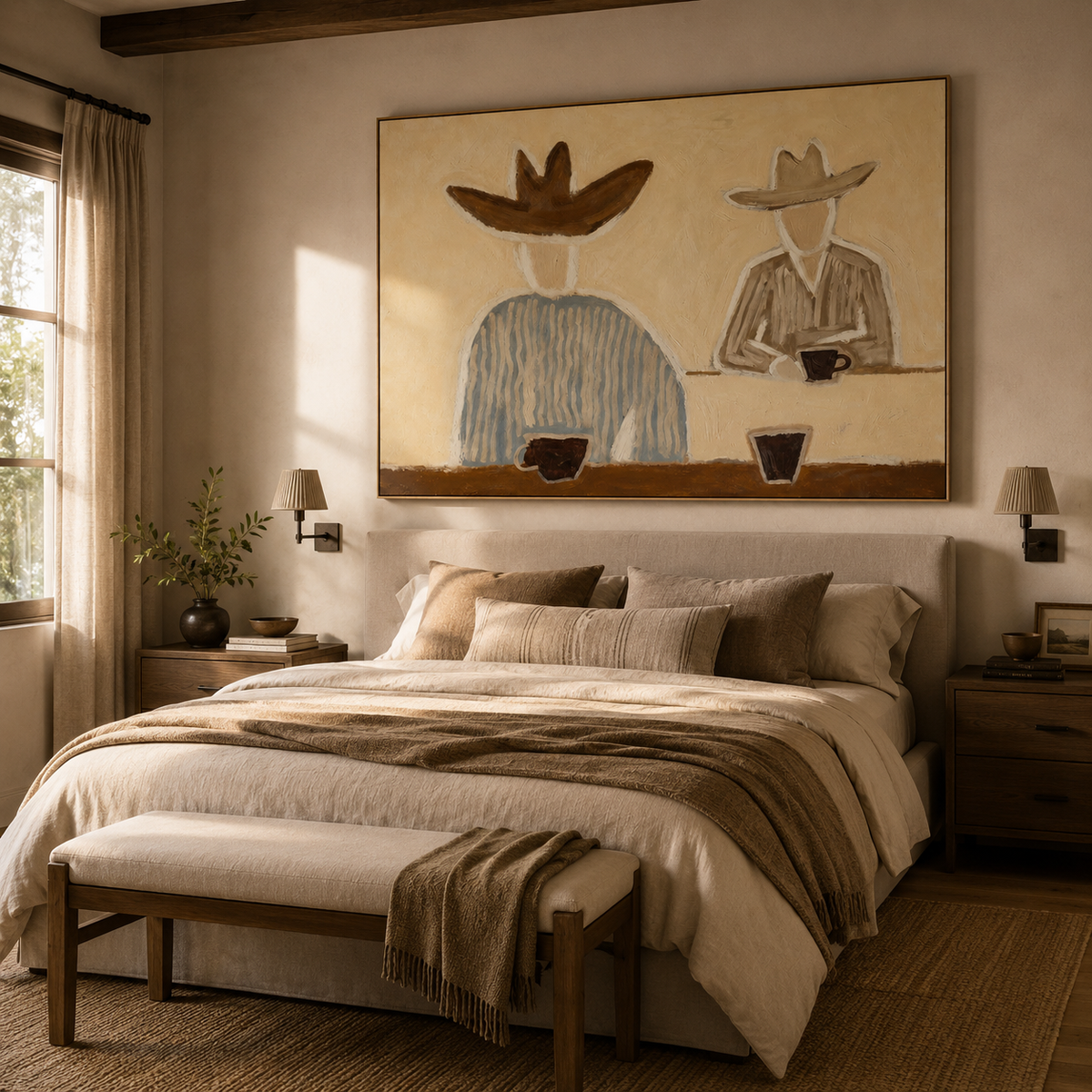 ARBYNART Vintage Americana Art | Over a Quiet Coffee Break