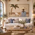 ARBYNART Vintage Americana Art | Palm Tree Coastal Side View