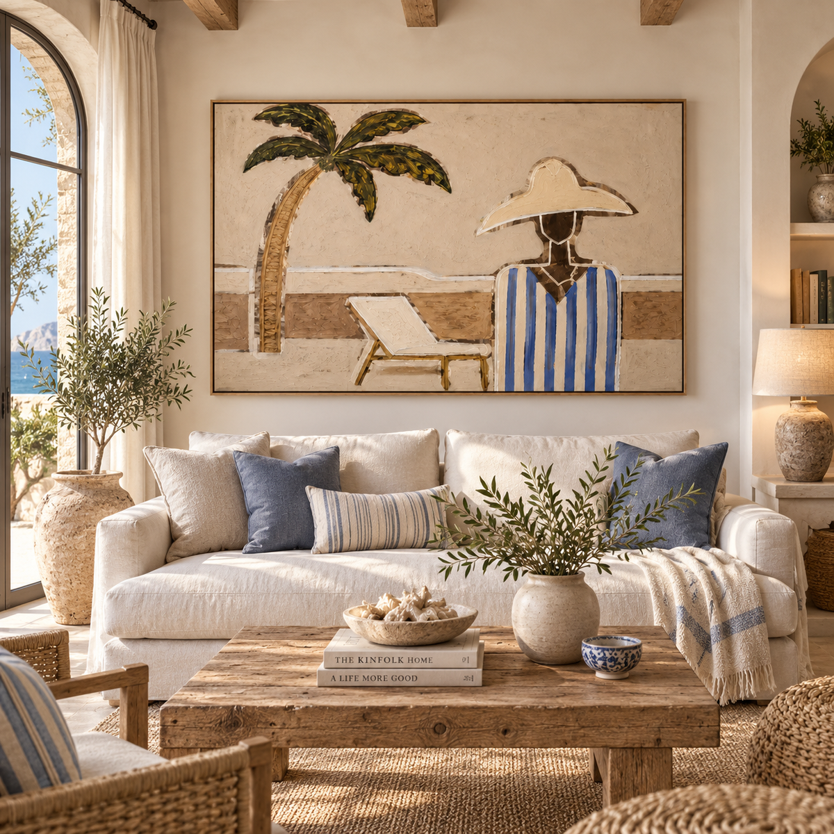 ARBYNART Vintage Americana Art | Palm Tree Coastal Side View