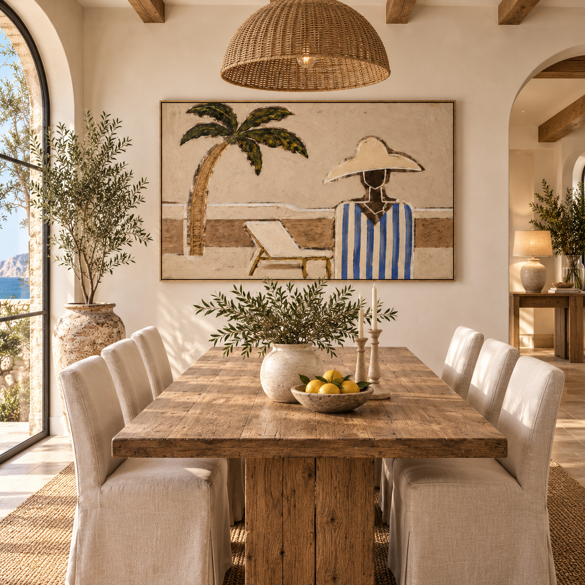 ARBYNART Vintage Americana Art | Palm Tree Coastal Side View