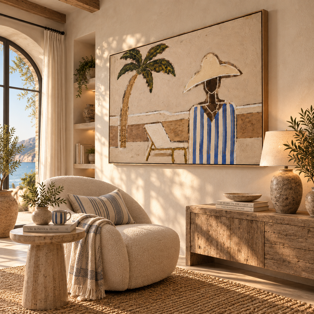 ARBYNART Vintage Americana Art | Palm Tree Coastal Side View