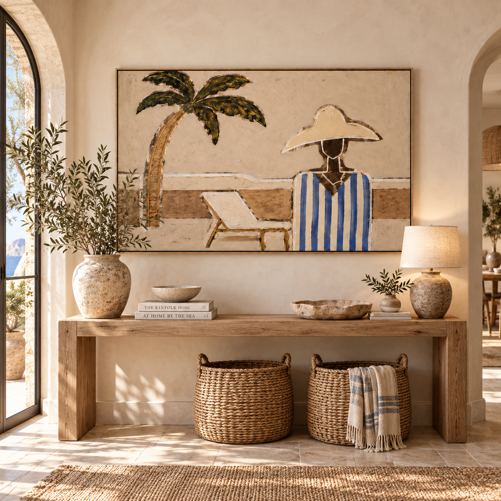 ARBYNART Vintage Americana Art | Palm Tree Coastal Side View