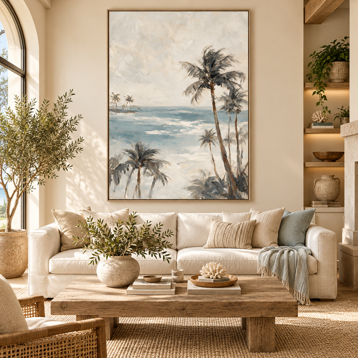 ARBYNART Impressionist Art | Palms above a Hazy Sea