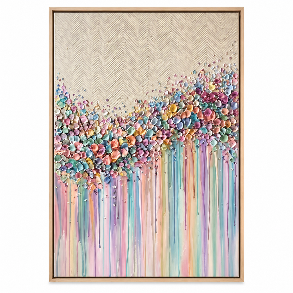 ARBYNART 3D Textured Art | Petal Cascade Glow