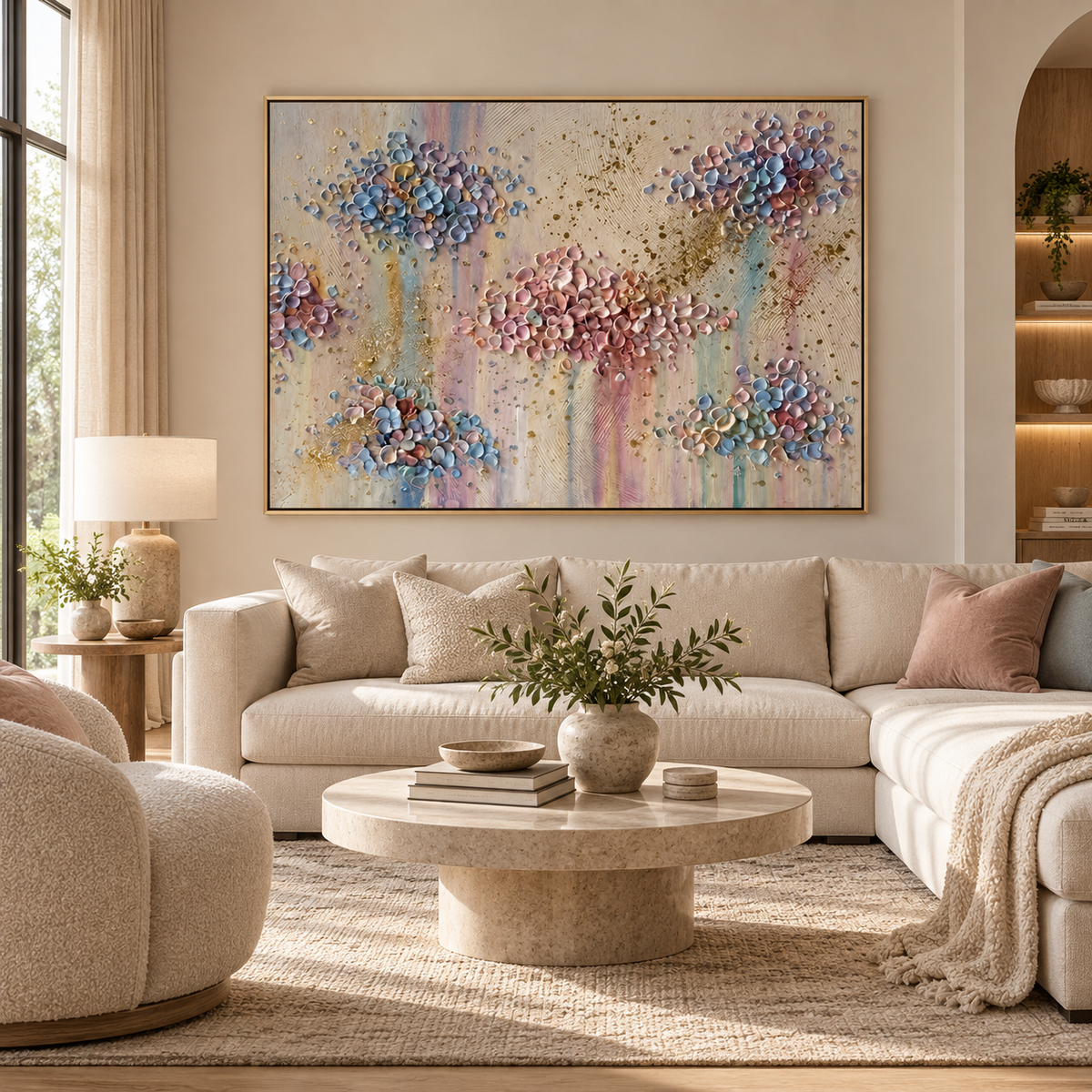 ARBYNART 3D Textured Art | Pastel Petal Constellations