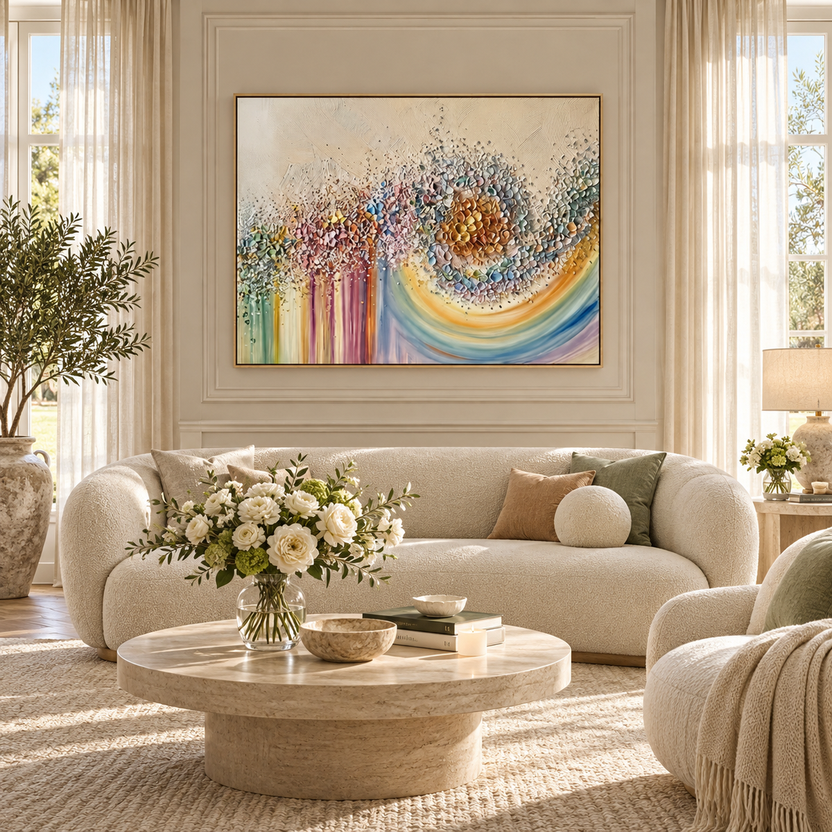 ARBYNART 3D Textured Art | Radiant Petal Orbit