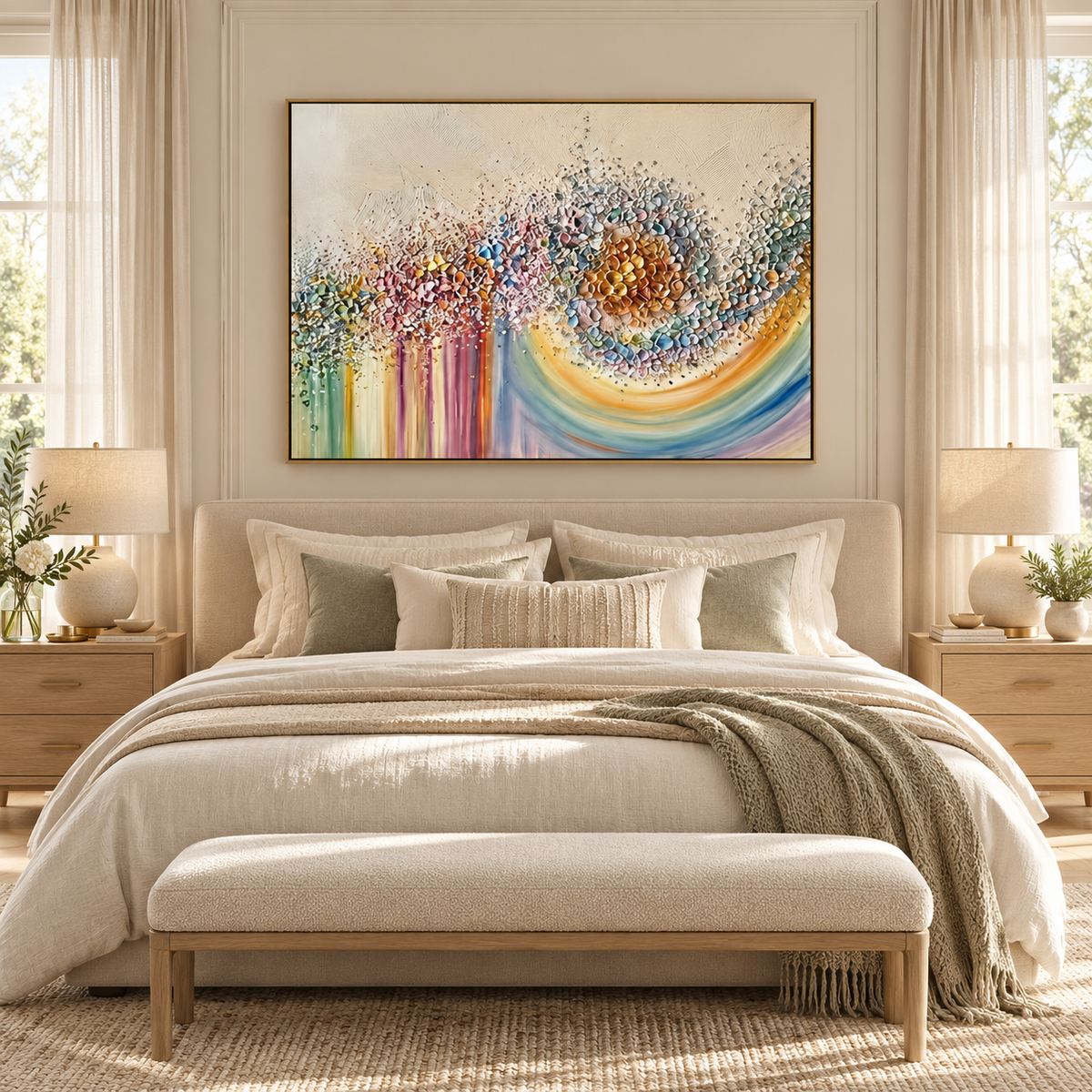 ARBYNART 3D Textured Art | Radiant Petal Orbit