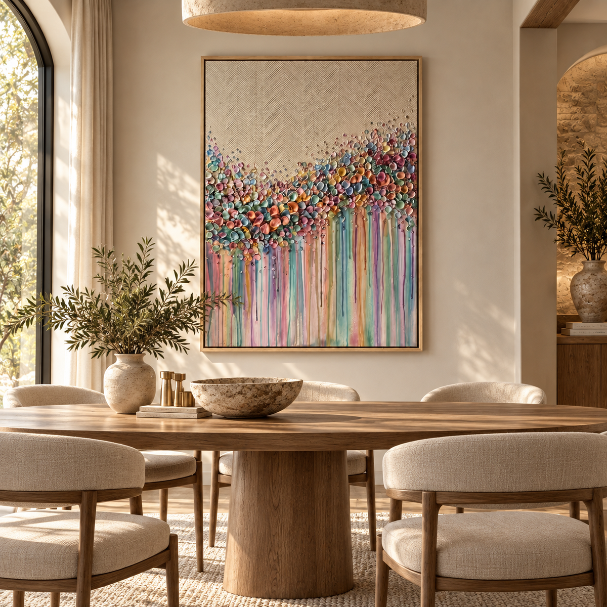 ARBYNART 3D Textured Art | Petal Cascade Glow
