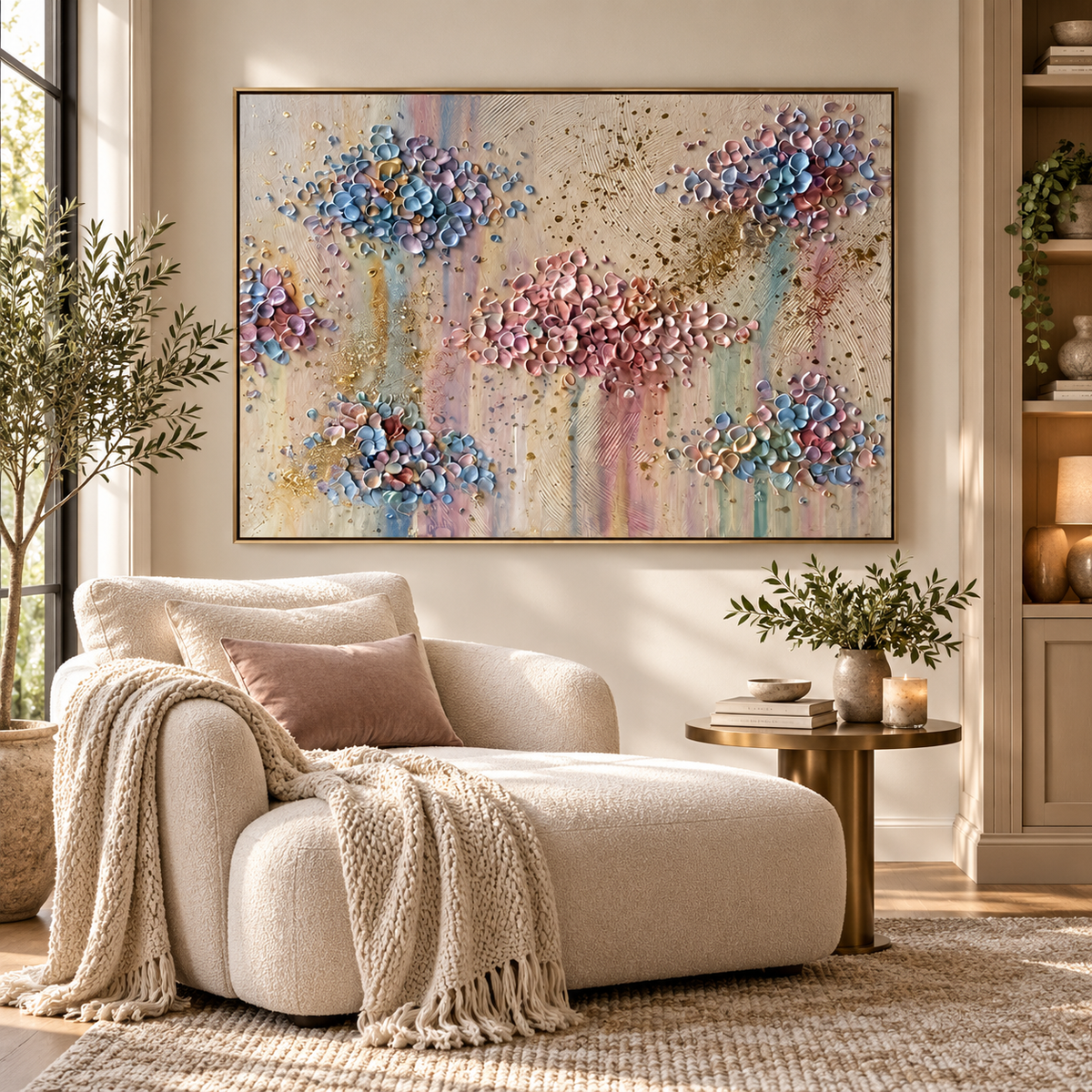 ARBYNART 3D Textured Art | Pastel Petal Constellations