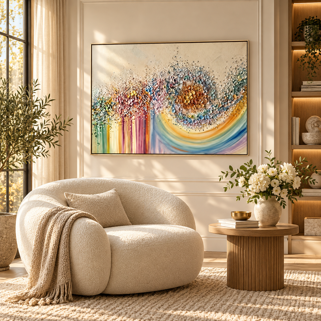 ARBYNART 3D Textured Art | Radiant Petal Orbit