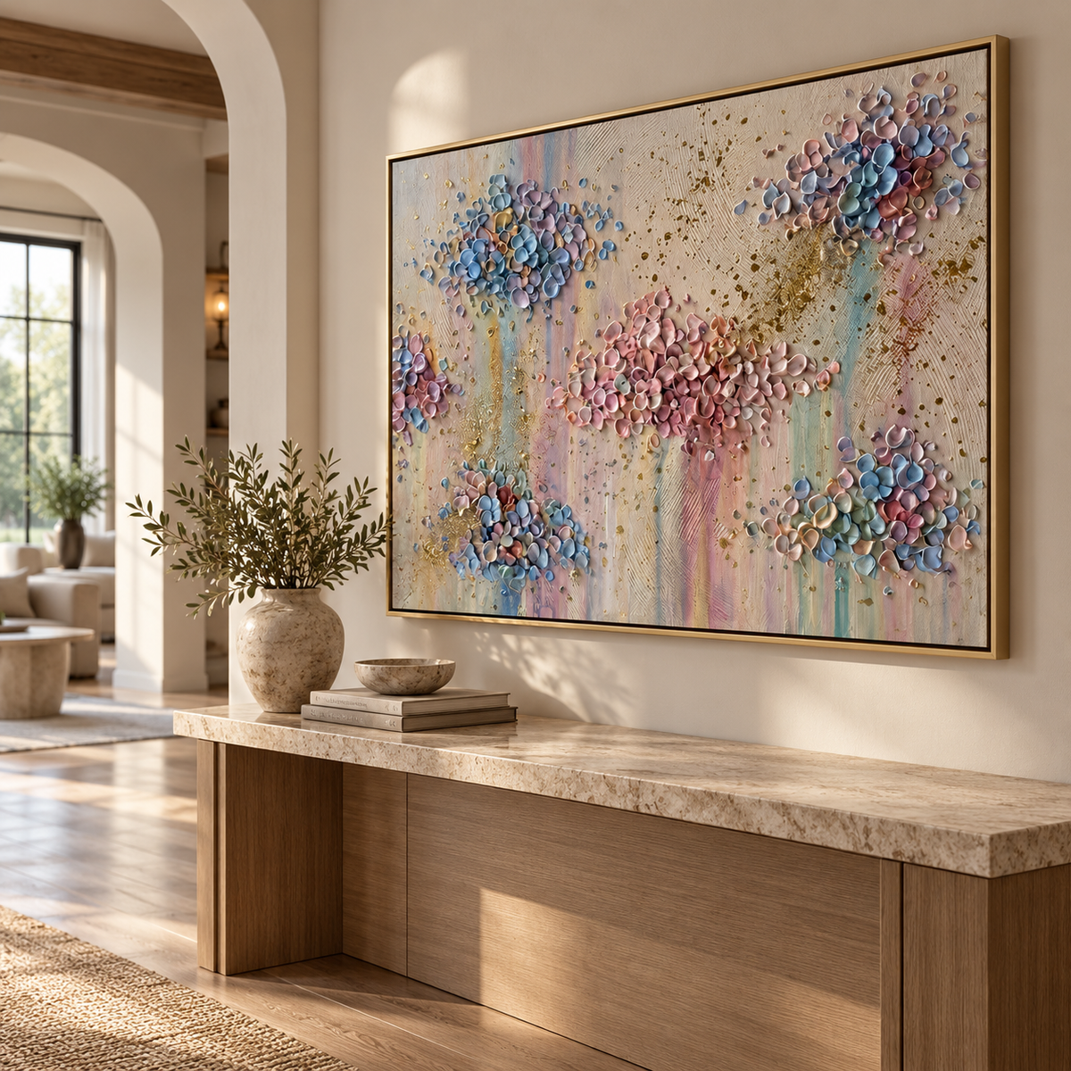ARBYNART 3D Textured Art | Pastel Petal Constellations