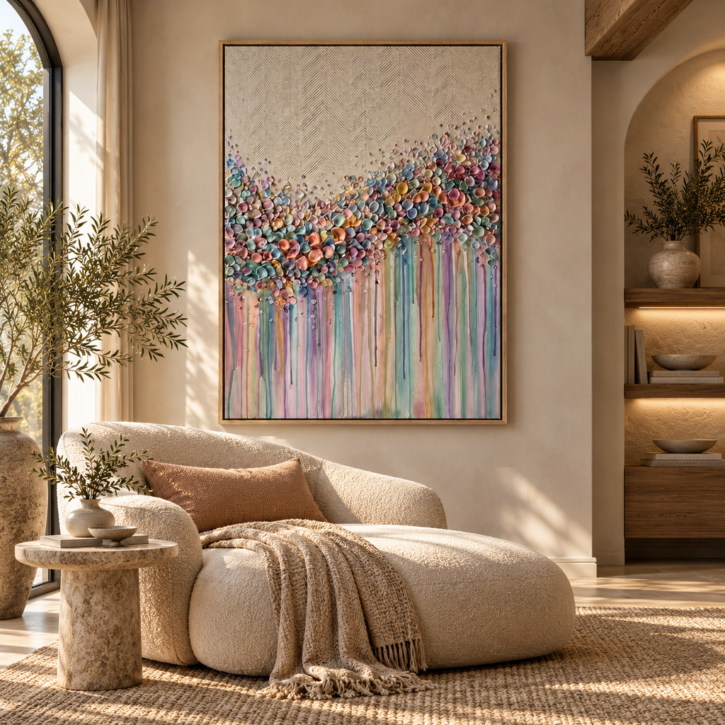 ARBYNART 3D Textured Art | Petal Cascade Glow
