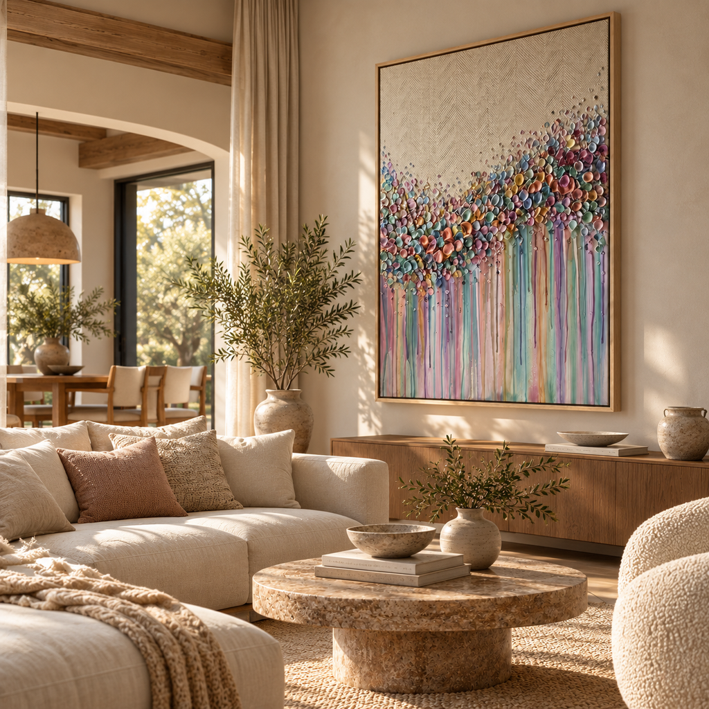 ARBYNART 3D Textured Art | Petal Cascade Glow