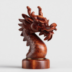 Hand-Carved Ornate Wooden Dragon Head Sculpture — dragon wood sculpture