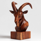 Stylized Ibex Sculpture — ibex wood sculpture