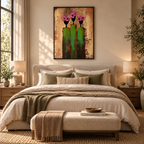 ARBYNART 3D Textured Art | Pink Bloom Figures