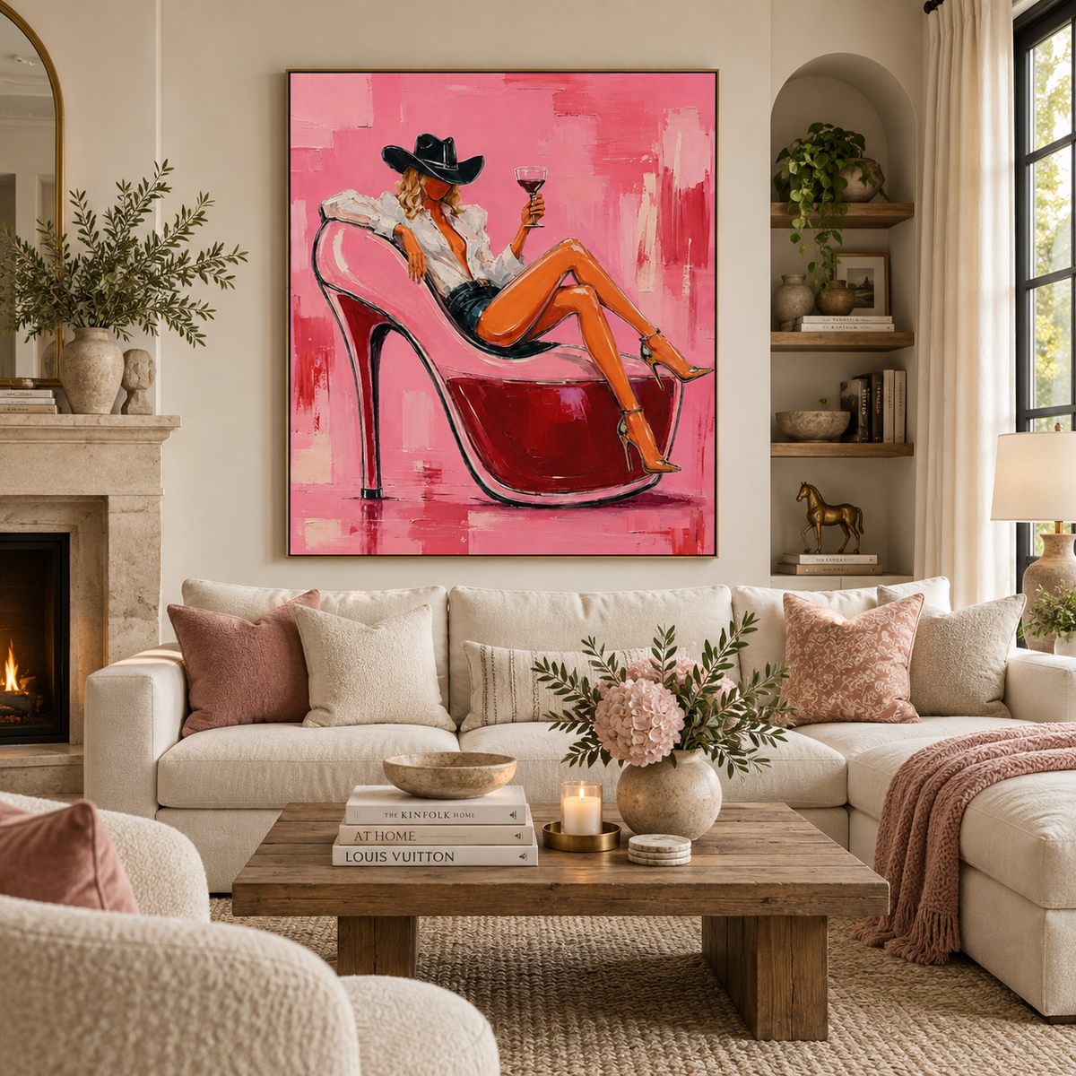 ARBYNART POP Art | Pink Stiletto Cowgirl's Repose