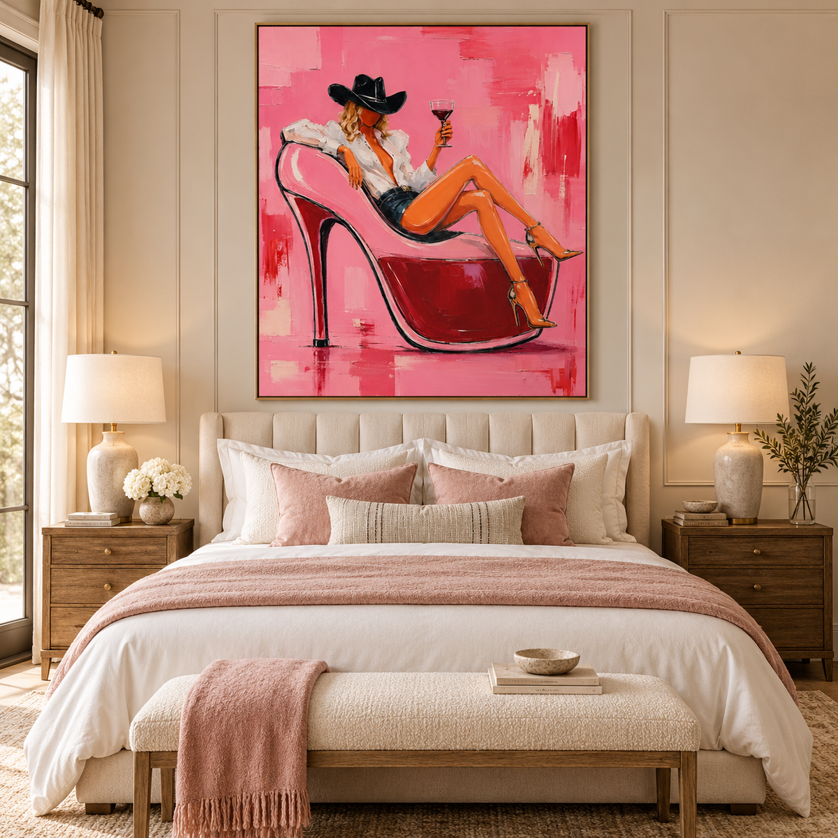 ARBYNART POP Art | Pink Stiletto Cowgirl's Repose