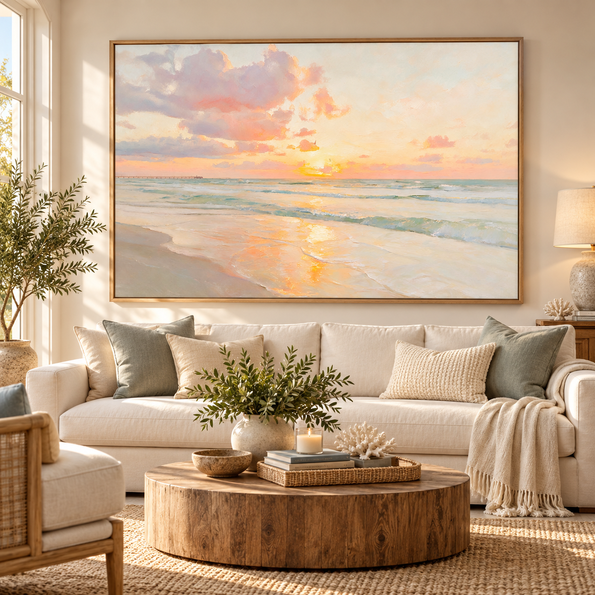 ARBYNART Impressionist Art | Pink Sunset over the Tide