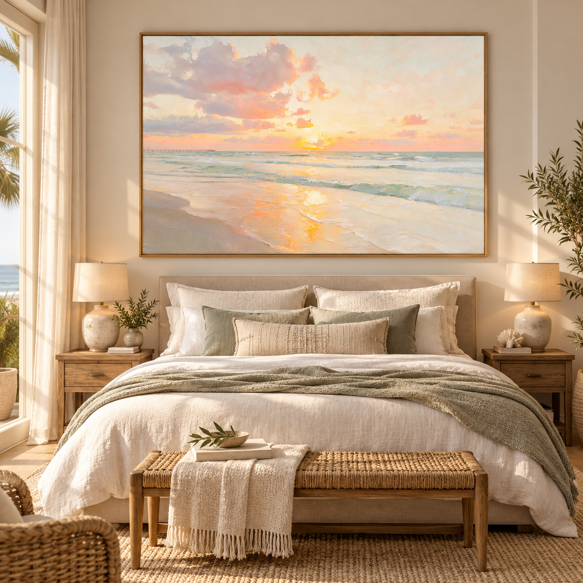 ARBYNART Impressionist Art | Pink Sunset over the Tide