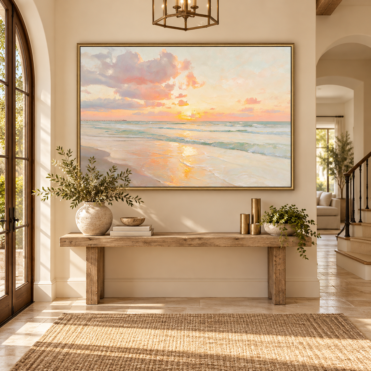 ARBYNART Impressionist Art | Pink Sunset over the Tide
