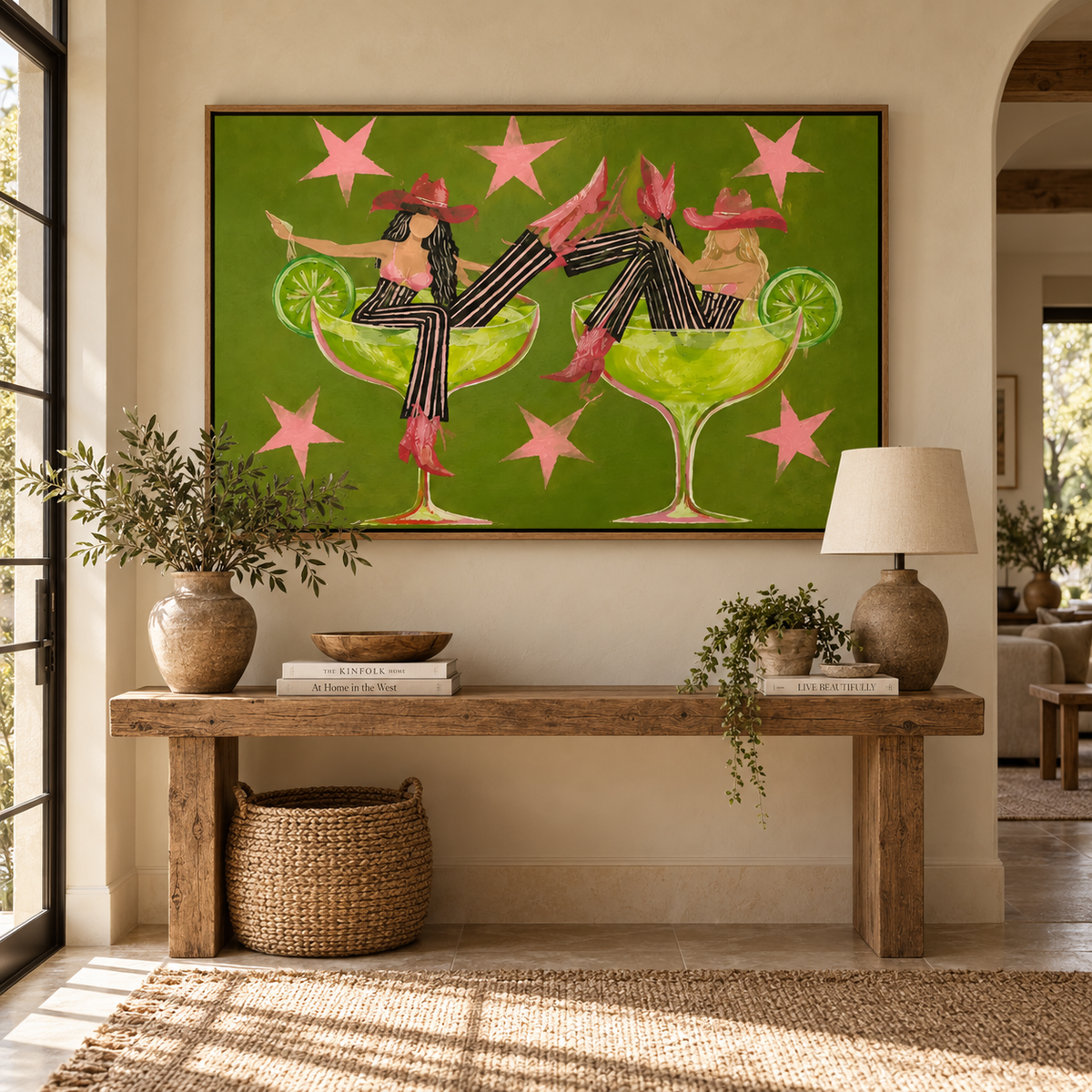ARBYNART POP Art | Playful Cowgirls in Lime Cocktails