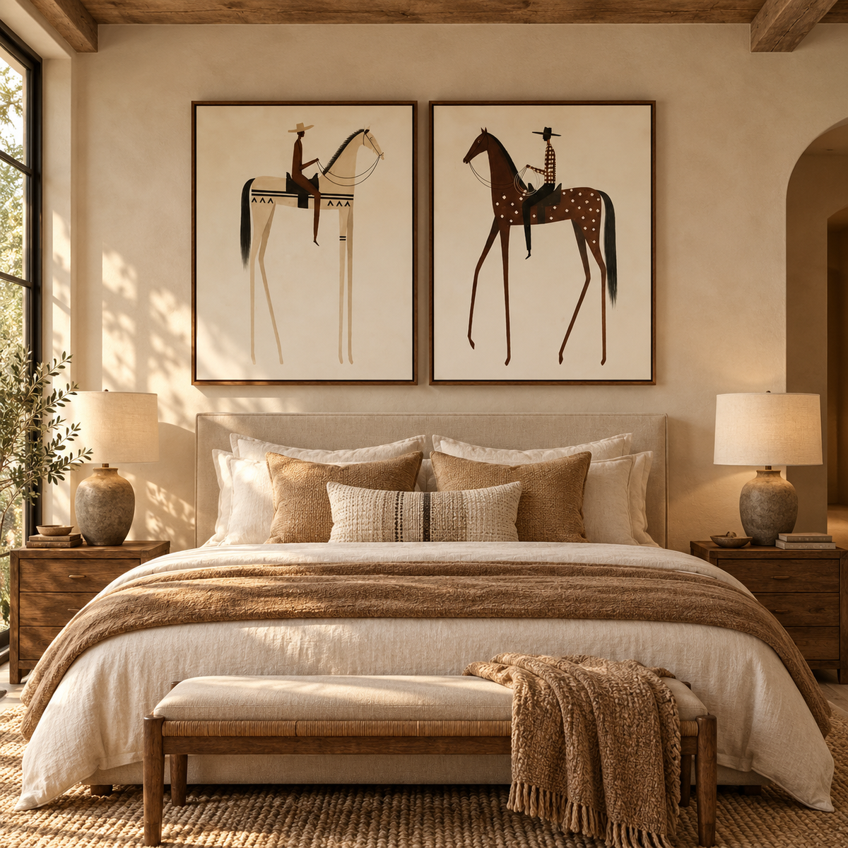 ARBYNART Vintage Americana Art | Prairie Echo Pair