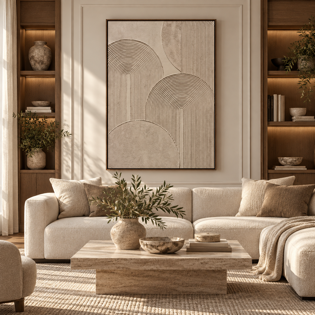 ARBYNART 3D Textured Art | Quiet Arc Rhythm