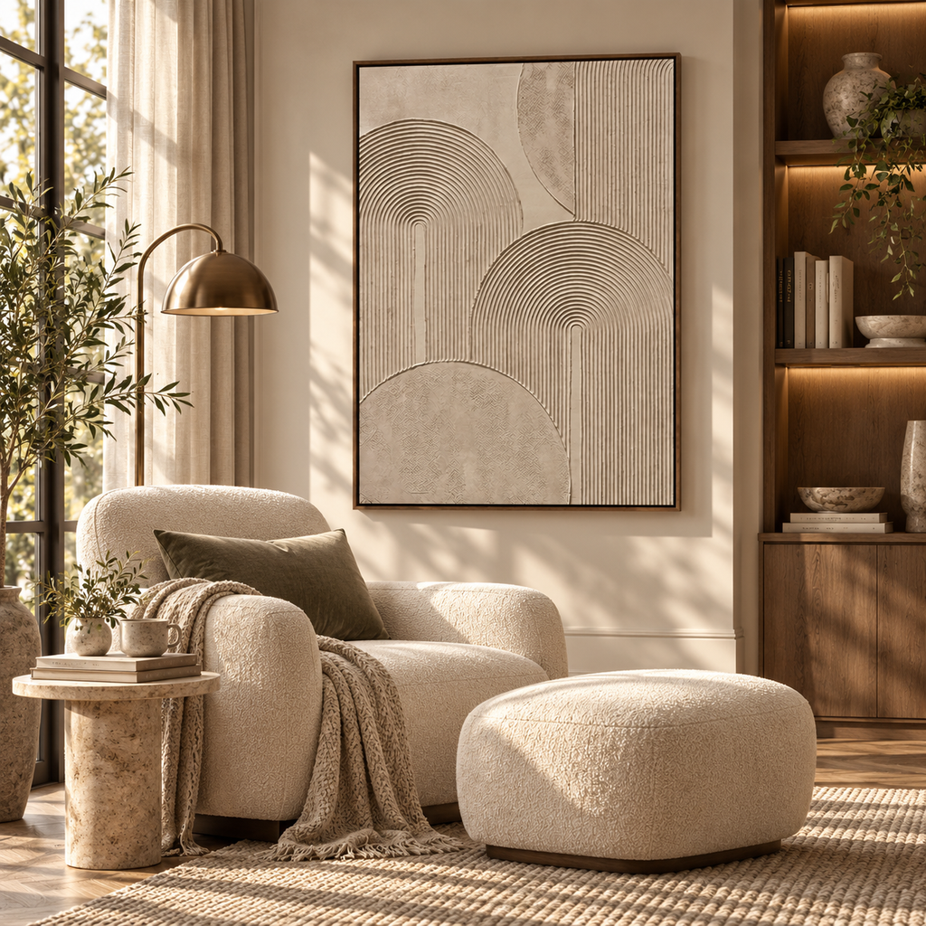 ARBYNART 3D Textured Art | Quiet Arc Rhythm