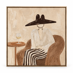 ARBYNART Vintage Americana Art | Quiet Wine Moment with Hat