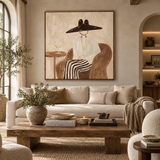 ARBYNART Vintage Americana Art | Quiet Wine Moment with Hat