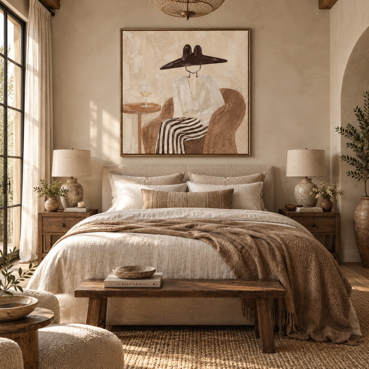 ARBYNART Vintage Americana Art | Quiet Wine Moment with Hat
