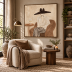 ARBYNART Vintage Americana Art | Quiet Wine Moment with Hat
