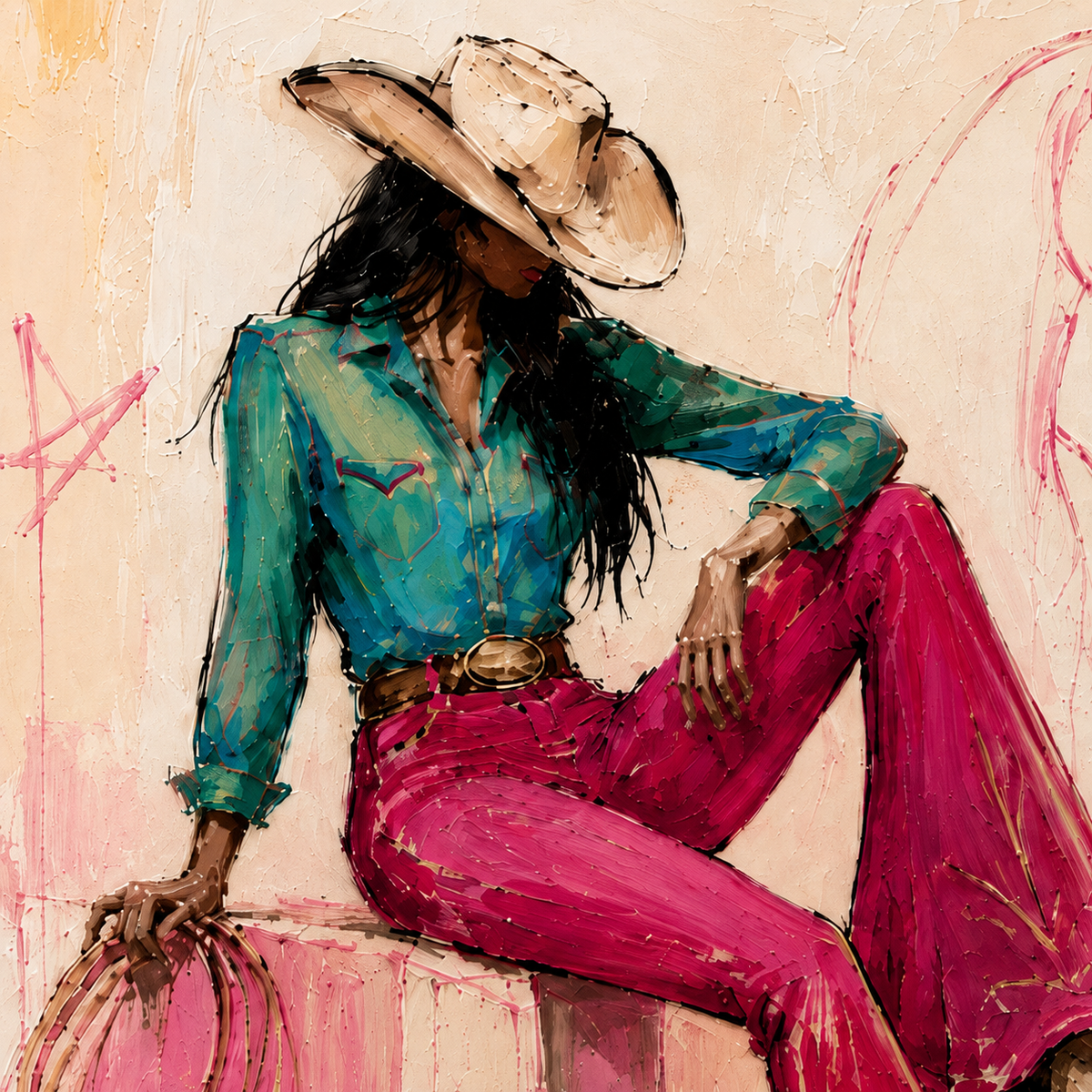 ARBYNART POP Art | Rodeo Girl's Quiet Reflection