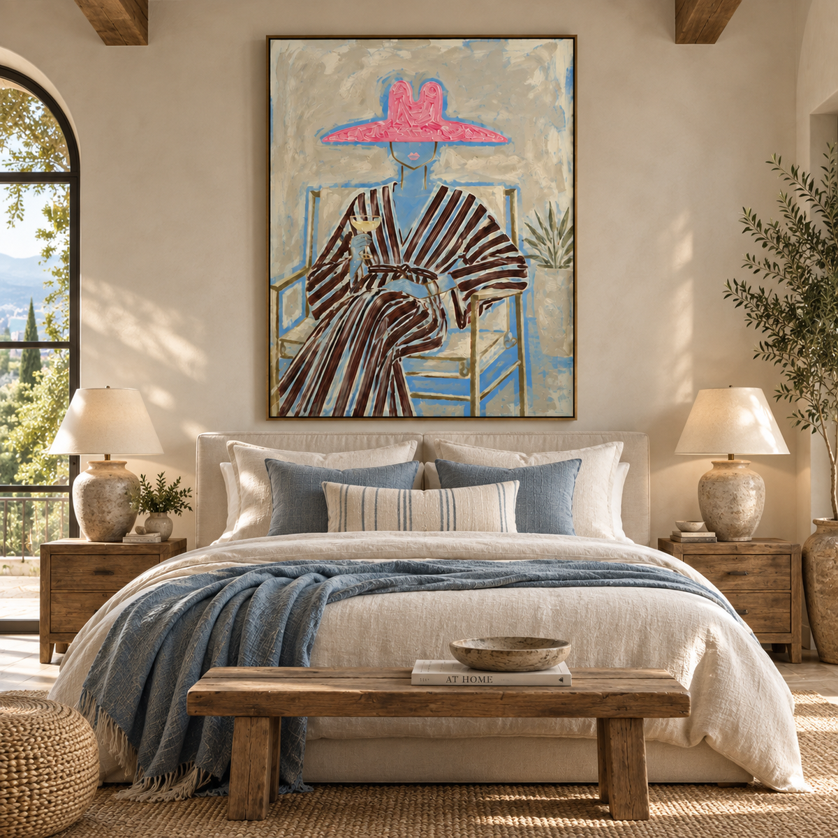 ARBYNART Vintage Americana Art | Rosy Hat Lounge Moment
