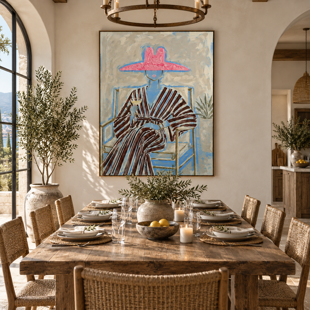 ARBYNART Vintage Americana Art | Rosy Hat Lounge Moment